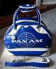 Pan Am Orion Bag Carry-on Travel Tote Bag Blue W White Trim Strap  Tags  Pouches
