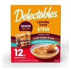  4 Pack  Delectables Stew Senior 10  Variety Pack Lickable Cat Treats  12-pack