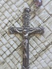  Sterling Silver Rosary With Faceted  Purple Glass Beads  Vintage
