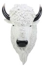 Ebros Sacred Lightning White Buffalo Wall Decor 18 h Faux Bison Head Taxidermy