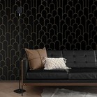Yasinet Peel And Stick Wallpaper Modern Black Gold Wall 17 3x118 7  