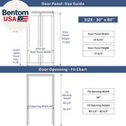 Bifold Door  3-lite Panel Closet Door For 30 x 80  Opening  Folding Doors With H