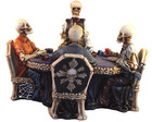 Skeletons At Poker Table Skull Figurine Statue Skeleton Halloween