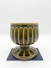 Vintage Floraline Usa  429 Olive Green Pedestal Planter Vase Mid Century Pottery