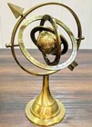 Nautical Solid Brass Armillary Tabletop Marine Sphere World Globe Vintage World
