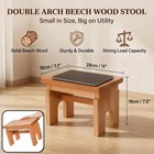 Covzoe Small Wood Step Stool  7 5 Inch One Step Stool With Non-slip Mat