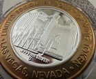 Las Vegas Club  10 Silver Strike Token Gambling Hall Copper Rim Logos