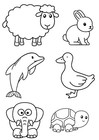 Printable Pdf  Animal Coloring Page For Kids Fun   Cute Set Of 6