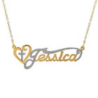 Personalized Sterling Silver Any Name Plate Script Necklace W  Cross
