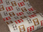 Vtg Christmas 1950 Wrapping Paper Gift Wrap 2 Yards Snowman Chef Hat Baking Nos