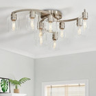 9-light Semi Flush Mount Ceiling Light  Modern Brushed Nickel Ceiling Light 
