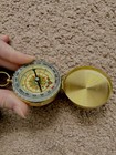Brass Metal Pocket Compass Vintage Style Liquid Filled Camping Hiking Gear