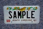 1991 South Carolina Sample License Plate Yellow Bird
