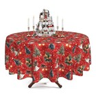 Christmas Round Tablecloth 60 Inch Christmas Tree Table Cover 60   round  Red