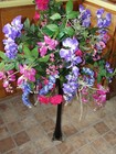Purple Wisteria Fuschia Pink Vase Silk Flower Bouquet Bridal Altar Receptions
