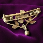 Antique Victorian Brooch Clear Rhinestone Floral C Clasp Edwardian Pin