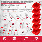 Ultimate 121-piece Pegboard Hooks Set  Pegboard Accessories With Metal Hooks  Du