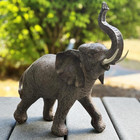 Large 13  African Elephant Statue     Trunk Up Home Decor Gift