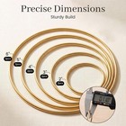 10pcs Craft Hoop Rings  2 -6  Gold Metal Floral Hoops