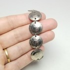 Vintage 10 Centavos Coin Bracelet  Peru Peruvian  Silver Tone  70s Era Souvenir