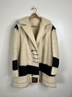 Vintage 40s 50s Trapper Point Wool Blanket Coat 4 Point England Men   s L Hooded 