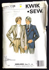 Uncut Kwik Sew 1138 Sewing Pattern Men s Suit Jacket Blazer Sport Coat 42-48