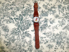 Vintage Bradley Mickey Mouse Jewel Swiss Watch 023s   Leather Band