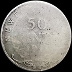 1911 Canada Newfoundland Uk King George V Silver 50 Cents Coin   0503
