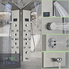 Rain waterfall Shower Panel Tower System Stainless Steel 6-function Led Massage