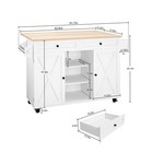 Kitchen Island Drop-leaf Trolley Cart Wood Storage Cabinet With 2 Drawers   Rack