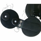Round Police Security Badge Holder Leather Clip Belt Neck Chain