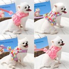 Cute Pet Dog Harness And Leash  Flowers Lace Puppy Cat Chest Strap Vest Harness