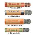 100pcs Assorted Heavy Duty Preformed Coin Wrappers Rolls - Quarters  Pennies    