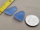 Genuine Pure Beach Sea Glass Surf Tumbled Cornflower Light Blue Small Frosted V2
