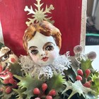 Rare Jan Zimmer Signed Papier Mache Christmas Toy Box Folk Art Handmade