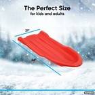 Snow Sleds For Kids And Adults  46  Long Toboggan Sled  Bundle Of 2 Red   Black