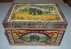 1940s Tack Kee Elephant Chinese Tea Box Hong Kong Canton China Fabric Lid Empty