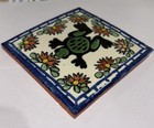 Frog Mexican Ceramic Tile 4x4 Inch Hand Made Talavera Style Backstamp