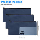 3 Pcs Zippered Clutch Bags Bank Deposit Money Pouch Storage Waterproof Organizer