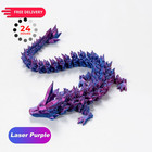 Amomela 3d Printed Crystal Dragon 12in 3pcs-perfect 3pcs  Purple green red