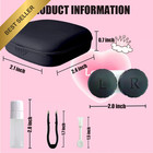 Contact Lens Case 2 Pack Portable Travel Kit With Mirror Soak Storage Box Black