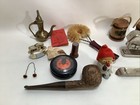 Grandpa   s Vintage Junk Drawer Lot Pipe Stapler Cufflinks Fuller Brush Mixed Lot 