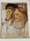 Leonardo Da Vinci Drawing On Paper  handmade  Signed And Stamped Mixed Media 