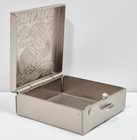 Vintage Stanton Silver Tone Square Pill Box