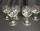 Set Of 6   Vintage Mcm Anchor Hocking Hollow Stem Beer Glasses   Mint 