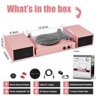 Vinyl Record Player With External Speakers  Vintage 3-speed Turntable With Du   
