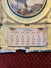 Vintage 1943 Calendar Dutch Windmill Wwii Era Art Deco Gold Foil Full Year 