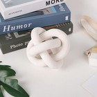 Wood Knot Chain Link Decor - 3 Boho Wooden Hand Carved Decorative White 