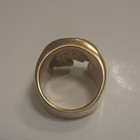 Gold Tone Masonic Ring Square And Compass Design Freemason Symbol