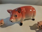 Pink Ceramic Pig Figurine With 6 Baby Piglets Napco Made In Japan Vintage
